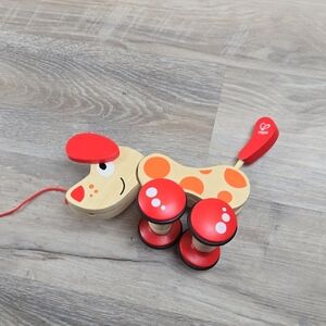 Hape Pull Toy Wooden Toddler Walk Along Pepe Dog